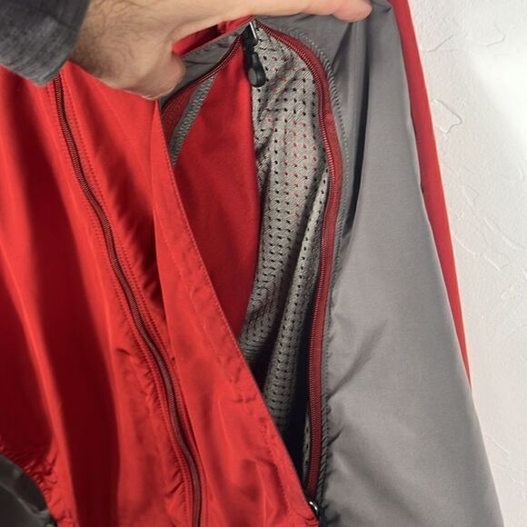 🔥🔥 PATAGONIA Men’s Polyester Full Zip Windbreaker Jacket - Sz XL - Rust/Gray - Picture 6 of 12